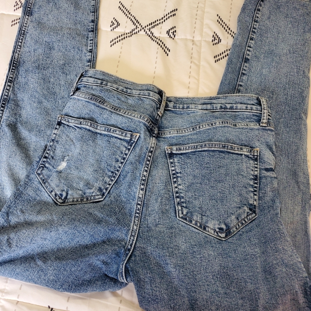High Rise Distressed Vintage Slim Jeans with Washwell EXTRA LONG